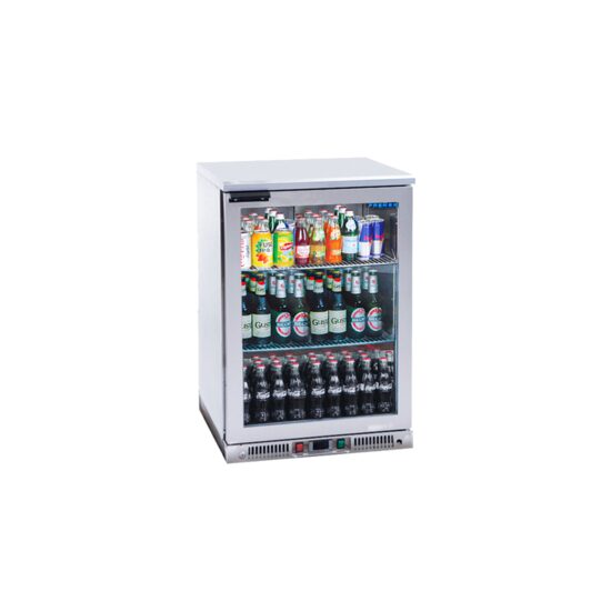 Frigider inox pentru bar FRENOX cu o usa batanta din sticla, 110 lt