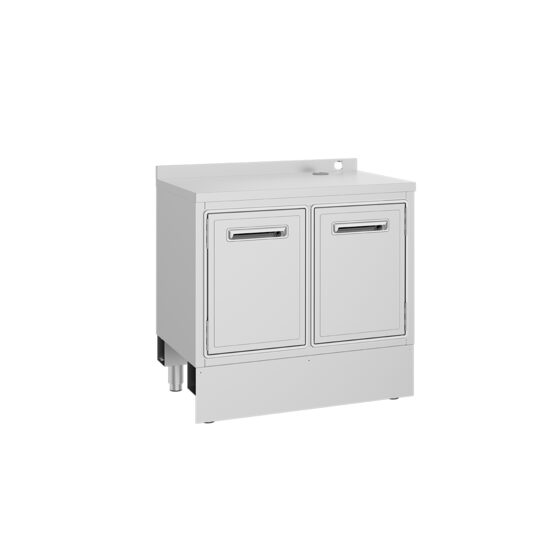 Masa de lucru neutra din inox cu doua usi FRENOX pentru bar, 240 lt