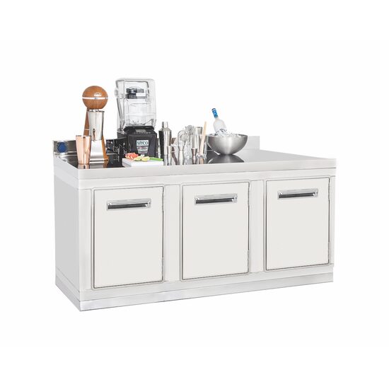 Masa de lucru neutra din inox cu 3 usi FRENOX pentru bar, 360 lt