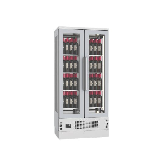 Vitrina vin inox 128 sticle FRENOX cu deschidere fata-spate si temperatura + lumina ajustabila