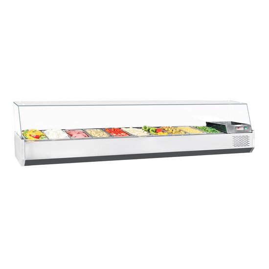 Vitrina ingrediente 2,1 m cu 10 cuve GN 1/3 - Frenox