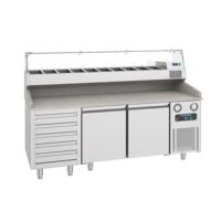 Masa rece preparare pizza 2,1 m cu doua usi si 5 sertare - Frenox