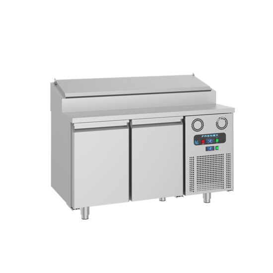 Masa rece preparare pizza 1,4 m cu 2 usi si 7 cuve - Frenox