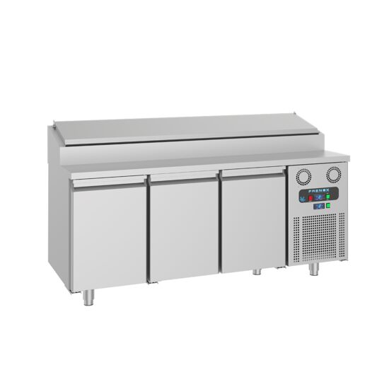 Masa rece preparare pizza 1,8 m cu 3 usi si 10 cuve - Frenox