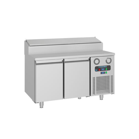 Masa rece preparare pizza 1,4 m cu 2 usi si 7 cuve GN1/6 - Frenox