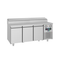 Masa rece preparare pizza 1,8 m cu 3 usi si 10 cuve GN1/6 - Frenox