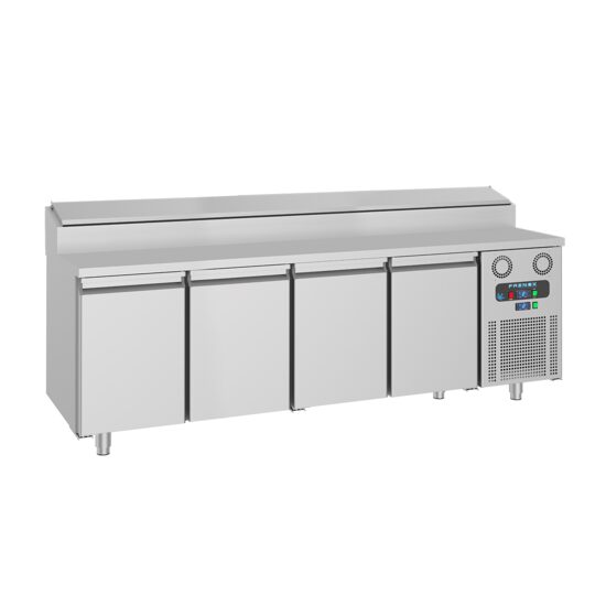 Masa rece preparare pizza 2,3 m cu 4 usi si 12 cuve GN1/6 - Frenox