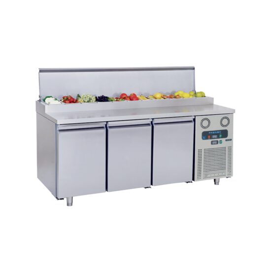 Masa rece preparare pizza 1,8 m cu 3 usi si 11 cuve GN1/4 - Frenox