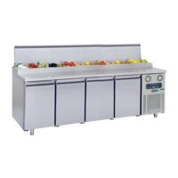 Masa rece preparare pizza 2,3 m cu 4 usi si 13 cuve GN1/6 - Frenox
