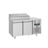 Masa rece preparare pizza 1,4 m cu 2 usi si 4 cuve GN1/3 - Frenox
