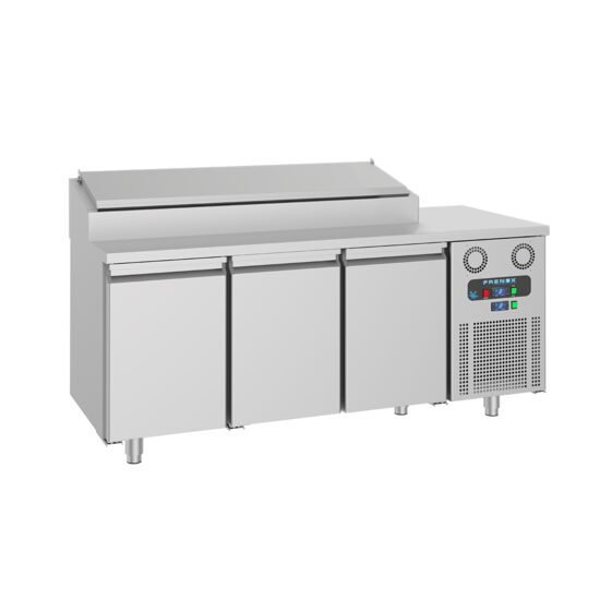 Masa rece preparare pizza 1,8 m cu 3 usi si 7 cuve GN1/3 - Frenox