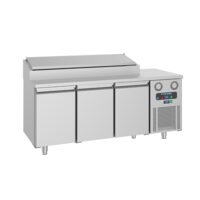 Masa rece preparare pizza 1,8 m cu 3 usi si 7 cuve GN1/3 - Frenox