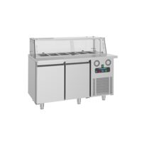 Masa rece preparare sushi 1,4 m cu 2 usi si 7 cuve GN1/3 - Frenox