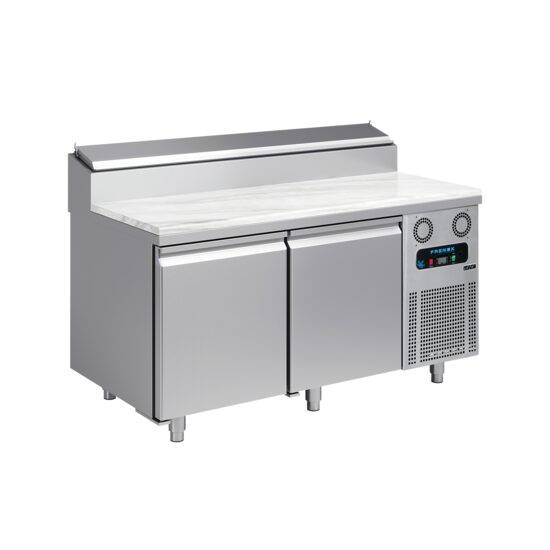 Masa rece preparare pizza 1,6 m cu 2 usi si 8 cuve - Frenox