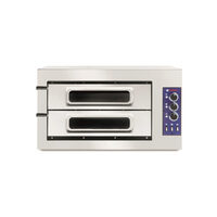 Cuptor pizza profesional clasic 2 camere, 2/50 vetro, Hendi, termostat 50-500 gr C, 7500W