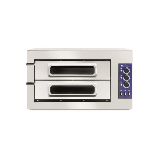Cuptor pizza profesional clasic 2 camere, 2/50 vetro, Hendi, termostat 50-500 gr C, 7500W