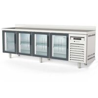 Masa frigorifica refrigerare 4 usi cu geam, seria 600 cu rebord Snack Coreco