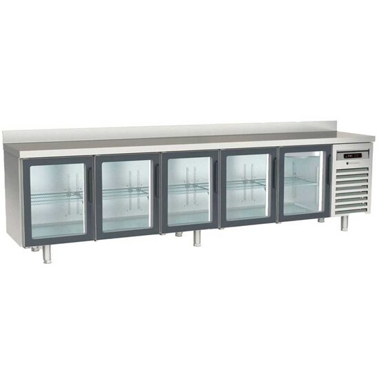 Masa frigorifica refrigerare 5 usi cu geam, seria 600 cu rebord Snack Coreco