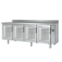 Masa frigorifica refrigerare 4 usi cu geam, seria 600 cu rebord Snack Coreco
