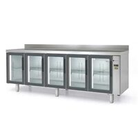 Masa frigorifica refrigerare 5 usi cu geam, seria 600 cu rebord Snack Coreco