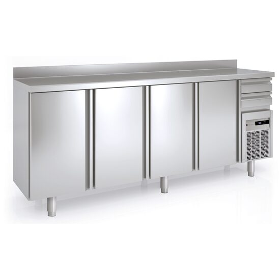 Masa frigorifica refrigerare 4 usi si 8 rafturi seria 600 cu rebord Coreco