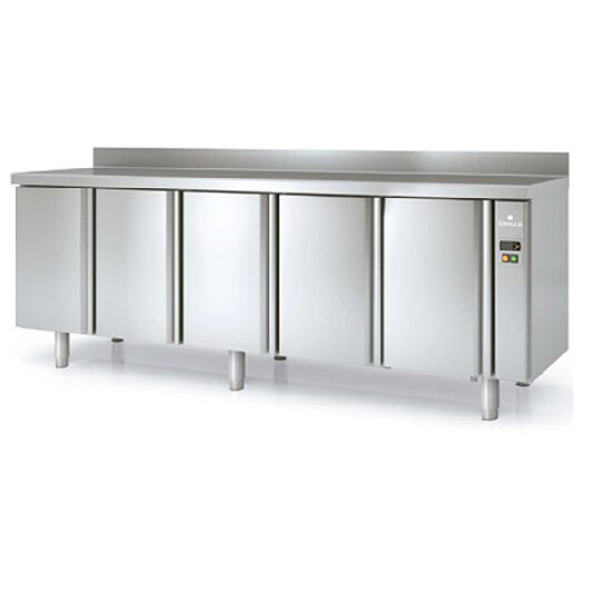 Masa frigorifica refrigerare 5 usi si 10 rafturi seria 600 cu rebord Snack Coreco