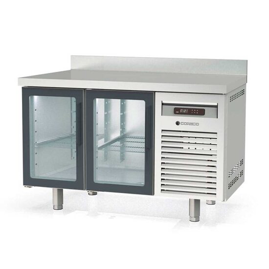 Masa frigorifica refrigerare 2 usi cu geam seria 700 cu rebord Coreco