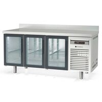 Masa frigorifica refrigerare 3 usi cu geam seria 700 cu rebord Coreco