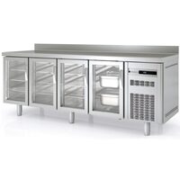 Masa frigorifica refrigerare 4 usi cu geam seria 700 cu rebord Coreco