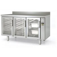 Masa frigorifica congelare 3 usi cu geam seria 700 cu rebord Coreco