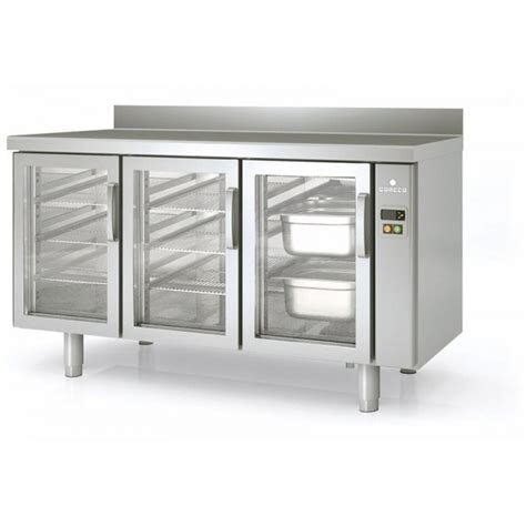 Masa frigorifica congelare 3 usi cu geam seria 700 cu rebord Coreco