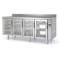 Masa frigorifica refrigerare 4 usi cu geam seria 700 cu rebord Coreco