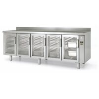Masa frigorifica refrigerare 5 usi cu geam seria 700 cu rebord Coreco