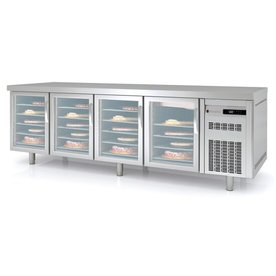 Masa rece refrigerare cu 4 usi din sticla Seria 800 - Coreco