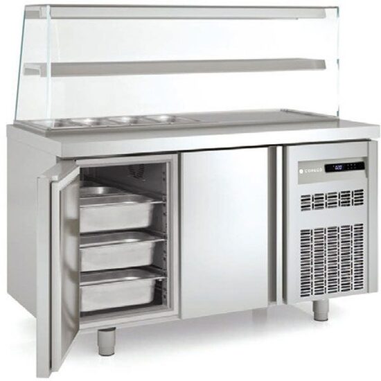 Masa rece pentru kebab, cu vitrina GN1/3 Seria 700 - Coreco
