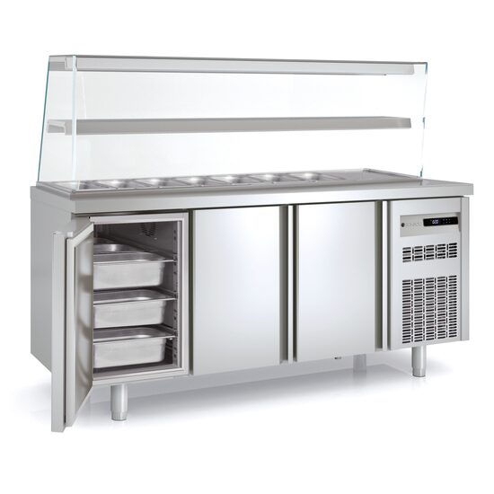 Masa rece pentru kebab, cu vitrina GN1/3 Seria 700 - Coreco