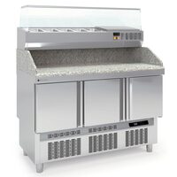 Masa preparare pizza cu blat granit+vitrina refrigerata, capacitate 264 Lt - Coreco
