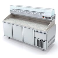 Masa preparare pizza cu blat granit+vitrina refrigerata, capacitate 562 Lt - Coreco