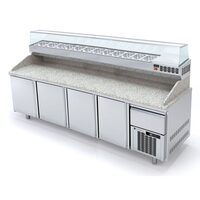 Masa preparare pizza cu blat granit+vitrina refrigerata, capacitate 761 Lt - Coreco