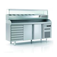 Masa preparare pizza cu blat granit+vitrina refrigerata, capacitate 255 Lt - Coreco