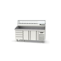 Masa preparare pizza cu blat granit+vitrina refrigerata, capacitate 362 Lt - Coreco
