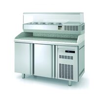 Masa preparare pizza cu blat granit+vitrina refrigerata, capacitate 245 Lt - Coreco
