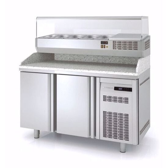 Masa preparare pizza cu blat granit+vitrina refrigerata, capacitate 255 Lt - Coreco