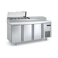 Masa preparare pizza cu blat granit+vitrina refrigerata, capacitate 562 Lt - Coreco
