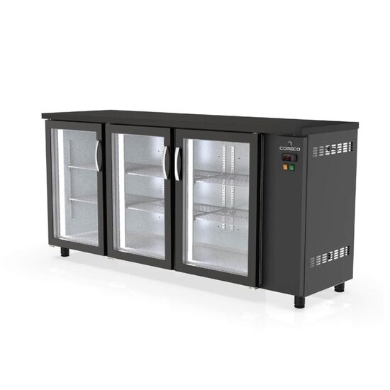 Minibar cu 3 usi cu geam 490Lt fara unitate condensare - Coreco