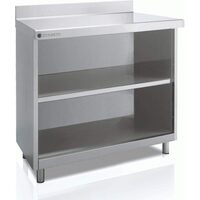 Masa neutra cu rebord si  doua rafturi seria 600 - Coreco
