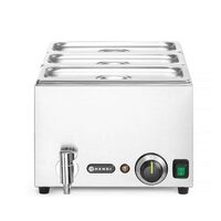Set: Bain-marie HENDI Ranger cu robinet de scurgere + 3x GN 1/3 cu capac, HENDI, GN 1/1, 230V/1000W, 604x332x(H)242mm