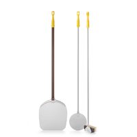 Set 3 accesorii pizza paleta pizza, paleta rotire pizza si perie curatare cuptor Hendi