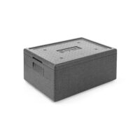Recipient termoizolant din piocelan, HENDI, Kitchen Line, GN 1/1, 80L, negru, 685x485x(H)360mm