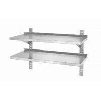 Raft de perete dublu reglabil, cu doua suporturi din otel, HENDI, 1000x400x(H)600mm